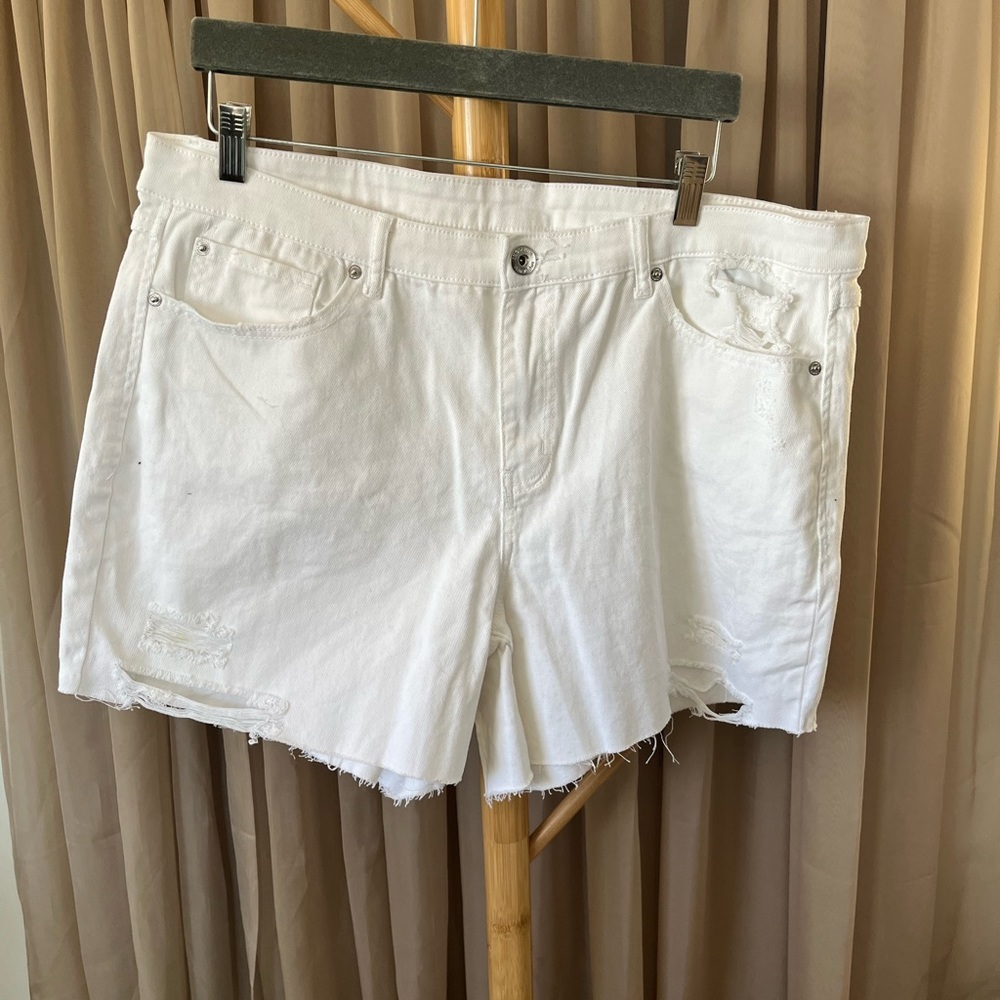 INC DENIM international concepts size 18W distressed white shorts. $20​